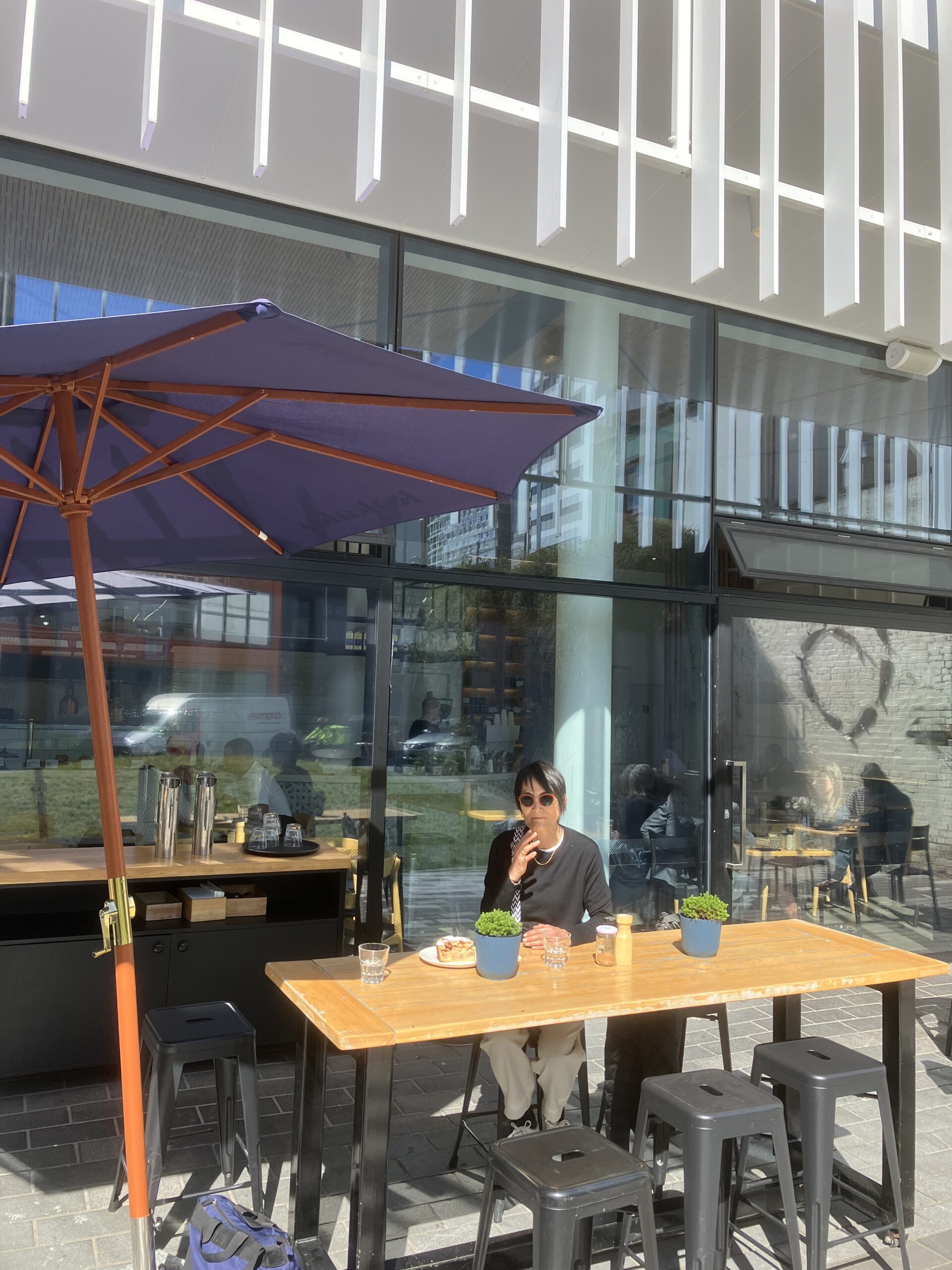 I enjoyed coffee at the cafe she recommended.
